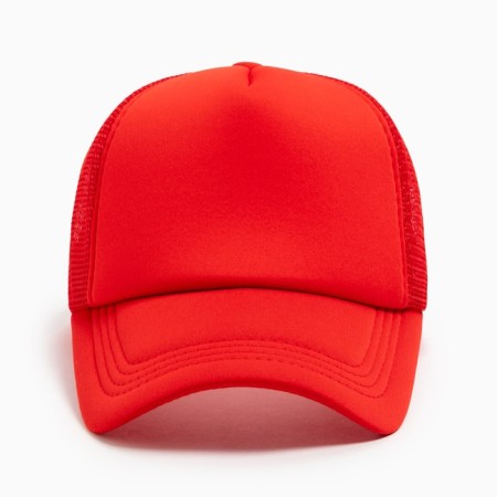 Baseball cap with minaku grid, red color, size 56-58-6