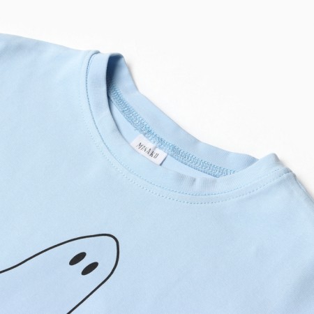 Children's Minaku T -shirt: Exclusive Print, Blue color, height 134 cm-8