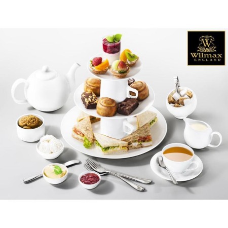 Porcelain porcelain plate with a thickened edge Wilmax Olivia Pro, D = 15 cm, white color-4