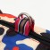 The jumpsuit printed with the lock on the back, size 10 (DS 25 cm, OG 34 cm, Osh 24 cm), red