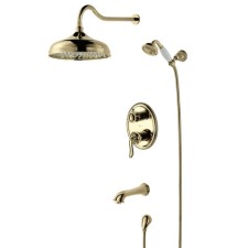 LEMARK BRAVA LM4722G bath mixer, single -leaf, tropical shower, watering can