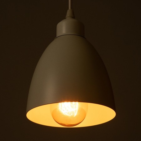 Bayerlux suspension lamp Bayerlux "oval" 1x40W E27 white 14x14x18-98 cm-3