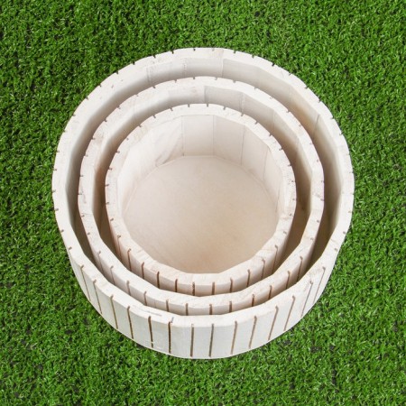 Set of wooden pots, round 23x17x11cm-2