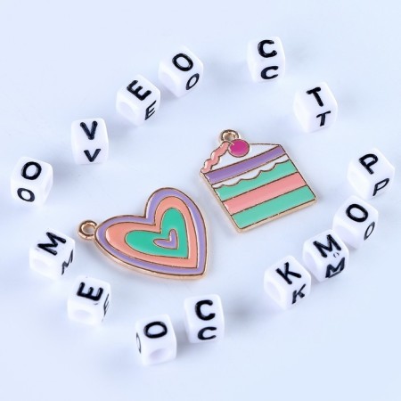 Set for creativity "Beads with letters" pink-6