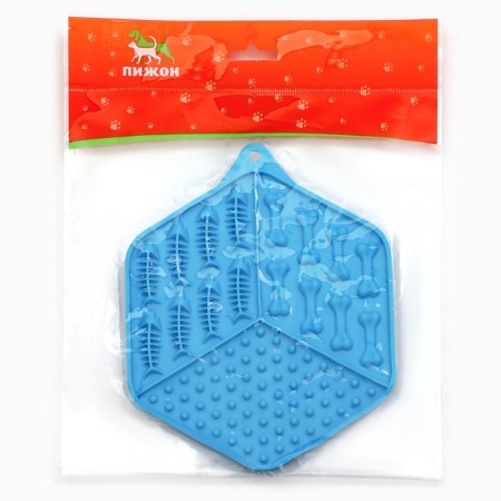 Rug for licking on suctions 18.5 x 15.5 cm, blue-3