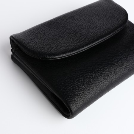 Women's wallet on a magnet, black color-3