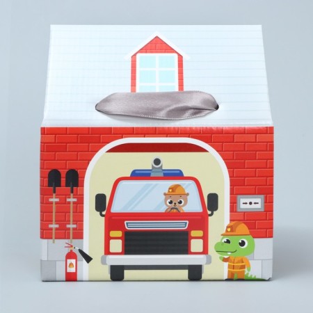Gift folding box, packaging, Fire Station, 15 x 18 x 10 cm-1