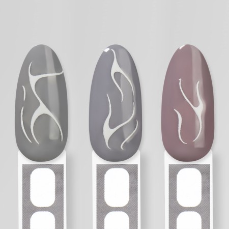 Slik nail stickers, white color-4