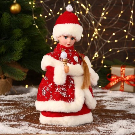 Snow Maiden "in a red fur coat with a heart" moves, 30 cm-3