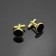 Cufflinks "circle" with enamel, black color in gold