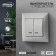 Luazon Lighting "Antei" switch, 10 A, 2 keys, hidden, with backlight, silver