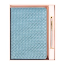 Gift Davente.clair: Diamur of Leduced A5 136 sheets, solid cover, block 70, blue + ballpoint pen