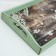 Wooden tray for breakfast "Provence. Apple petals", 43 × 27.5 × 7 cm, green