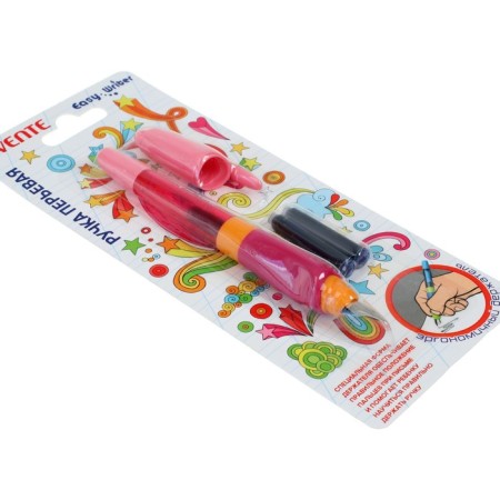 School feature pen, Davente Easy Writer M, with 2 spray cans 0.8 ml, blue ink, pink case-1