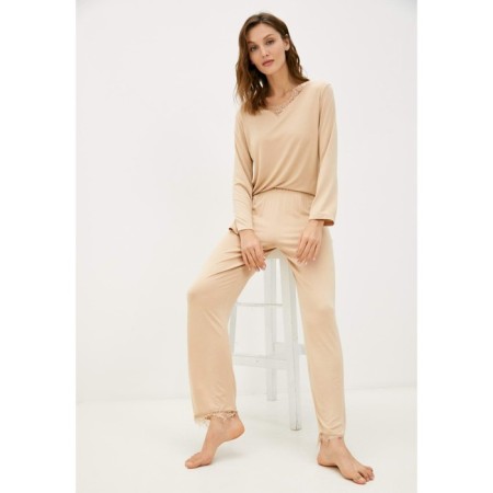 Pajama female "Pamela", size XL, beige color-1