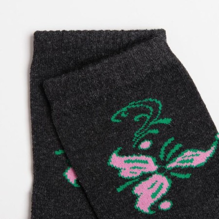 Women's socks with a terry follow, the color is gray, size 25-1