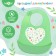 Silicone bib “heart”, green color