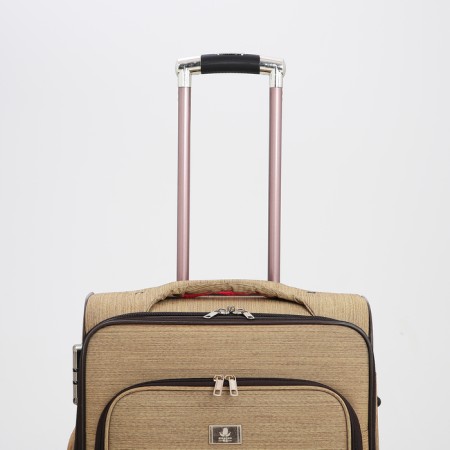 Small suitcase 24 "on lightning, code castle, with extension, beige color-5