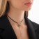 Choker "Leather" with pendants, black-gold color, l = 30 cm