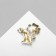 Broach "Bunny" with a flower, colored in gold