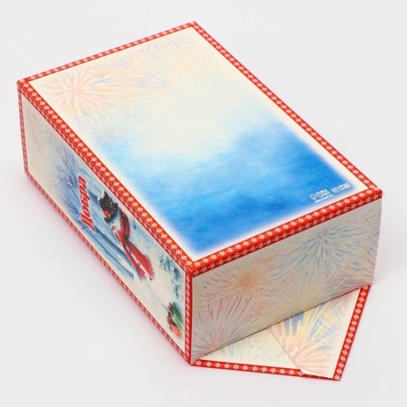 New Year. Gift box - candy New Year's folding "snowman", 18 x 28 x 10 cm.-1