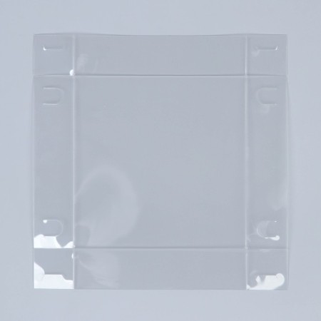 Cookie box, confectionery packaging with PVC lid, Present, 10.5 x 10.5 x 3 cm-8