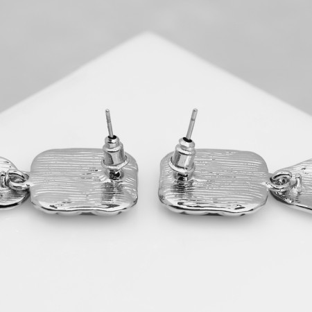 Earrings Assorted "Vakanda" Connection of figures, color silver-2