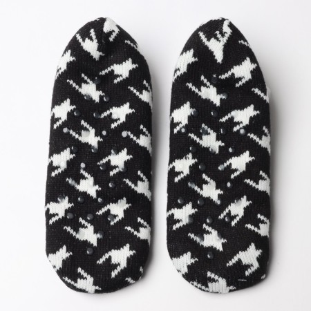 Women's socks with fur inside "Goose foot", black color, rr 36-40-1