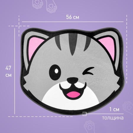 Anti-slip plush rug "cat" with a memory effect, rr. 50x60 cm-5