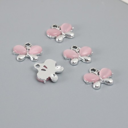 Decor for creativity Metal "Butterfly" pink 1.4x1.5 cm