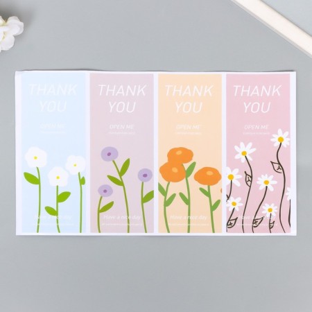 Stick Paper Gratitude "Flowers" set 40 pcs 15x24 cm