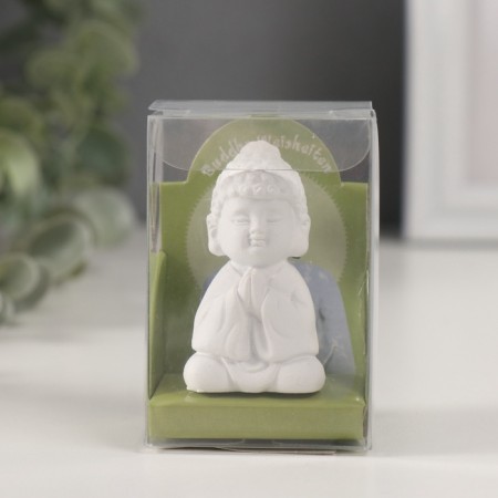 Souvenir Polystone "Buddha - Meditation" White 2x3x5.5 cm-4