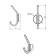 Hook-lick, one-rod, white, 50 pcs.