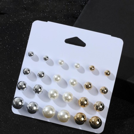 Pusets 12 pairs "Rachel" beads d = 6-12 mm, color-1
