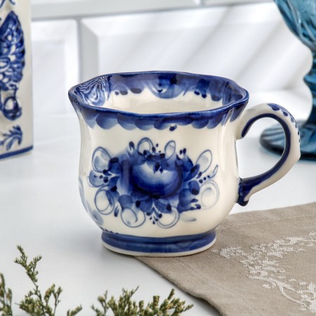 Cup "Chamomile", Gzhel, Porcelain, 200 ml, 9 cm