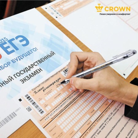 Gel pen Crown Hjr-500b, node 0.5 mm, black ink black-3