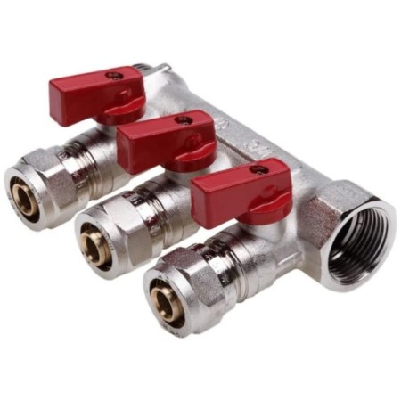 Universal collector Aqualink, 3/4 "X3/4" x16 mm, internal/outer, 3 exits, European fabric-1