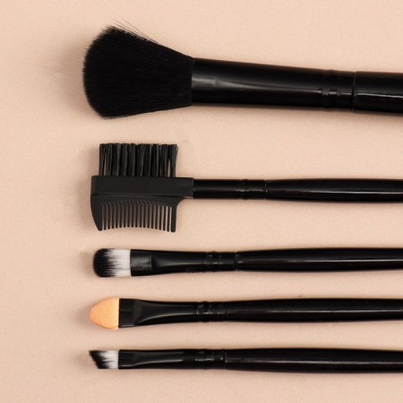 A set of makeup brushes, 5 objects, black color-3