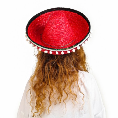 Carnival hat "Sombrero", red color-3