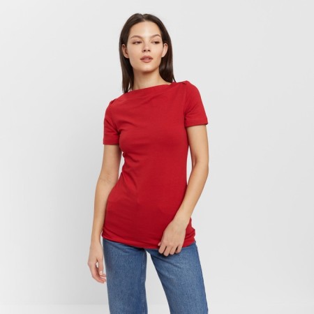 Women's T-shirt with a neckline Minaku Slim Fit: Red color, pr 42-3
