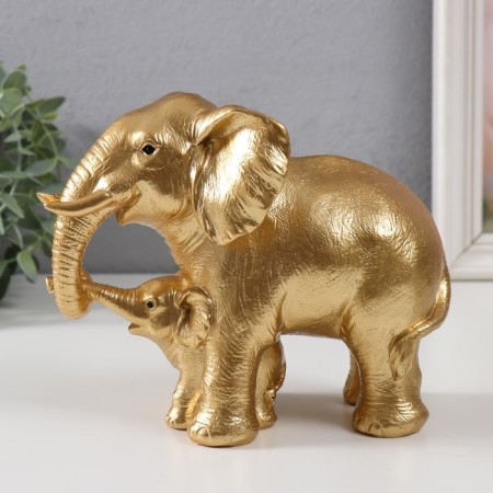 Souvenir Polystone "Elephant with Elephant" 19x10.5x15.5 cm