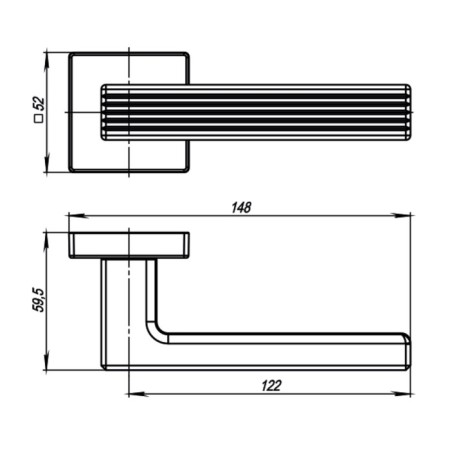 Separate handle Armadillo Line Usq6 SN-3, Matte Chrome color-1