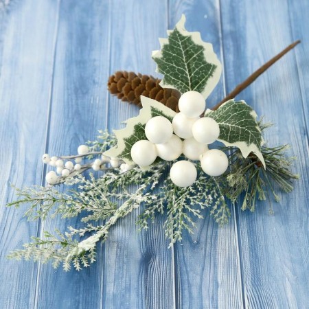 Decor "Winter charm" bumps balls Greens, 22 cm