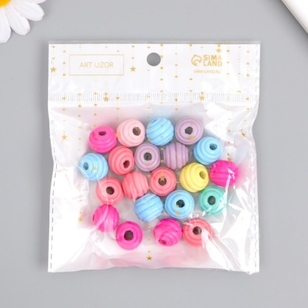 Beads for creativity Tree "Bright balls with a chamfer" set of 25 grams 1.5x1.6 cm-3