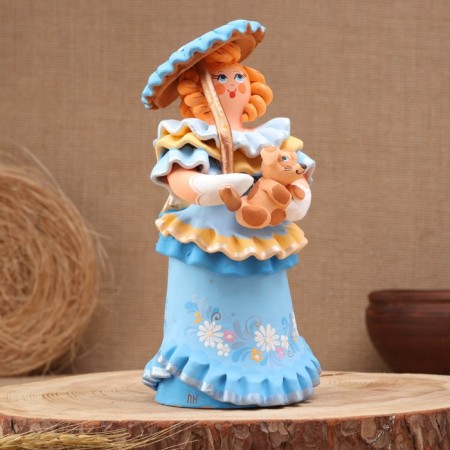 Kovrov toy "Baryshnya with a dog", ceramics