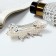 Hair hair clip "Helayed" butterfly, 9 cm, silver-white