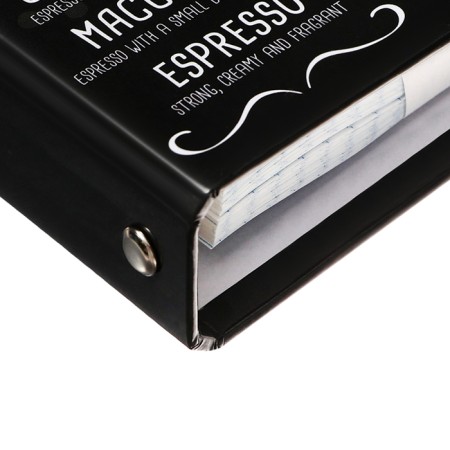 Notebook on rings of 80 sheets in the Caffe Nero cage, with shift block, solid cover, glossy lamination, block 60 g/m2-2