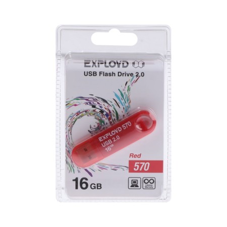 Flashka Exployd 570, 16 GB, USB2.0, Thu up to 15 MB/s, PLO up to 8 MB/s, Red-1