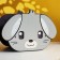 Wooden Kashpo "Bunny" 20x11x14 cm black/gray