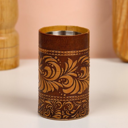 Set of piles "Hunter", 4 pcs, in a tube, 4.5 × 4.5 × 9 cm, birch bark